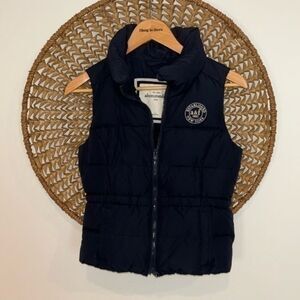 Abercrombie kids navy blue puffer vest size large